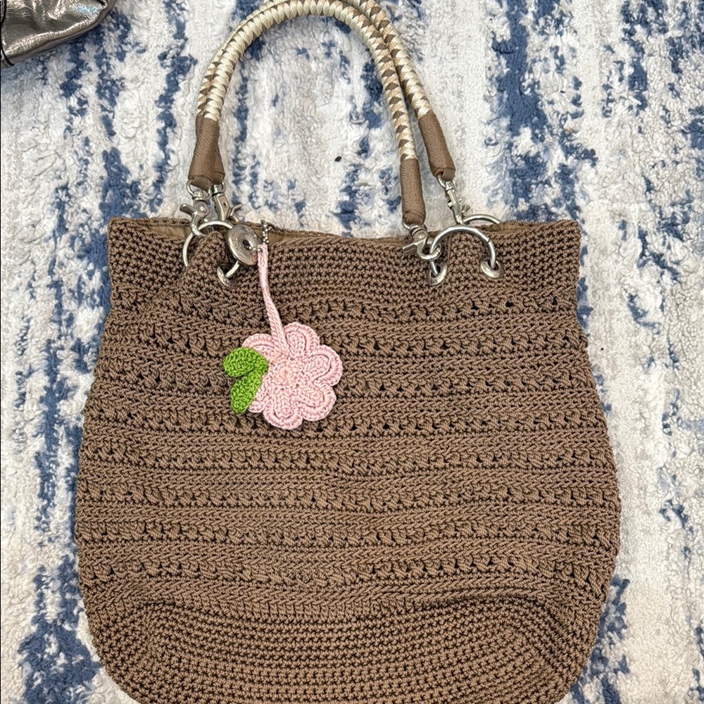 Brown Crochet Tote Bag